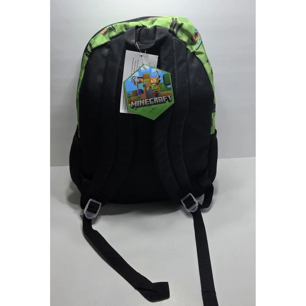 Minecraft Adventure Mode Light Up Backpack Green Checkered Bioworld NWT